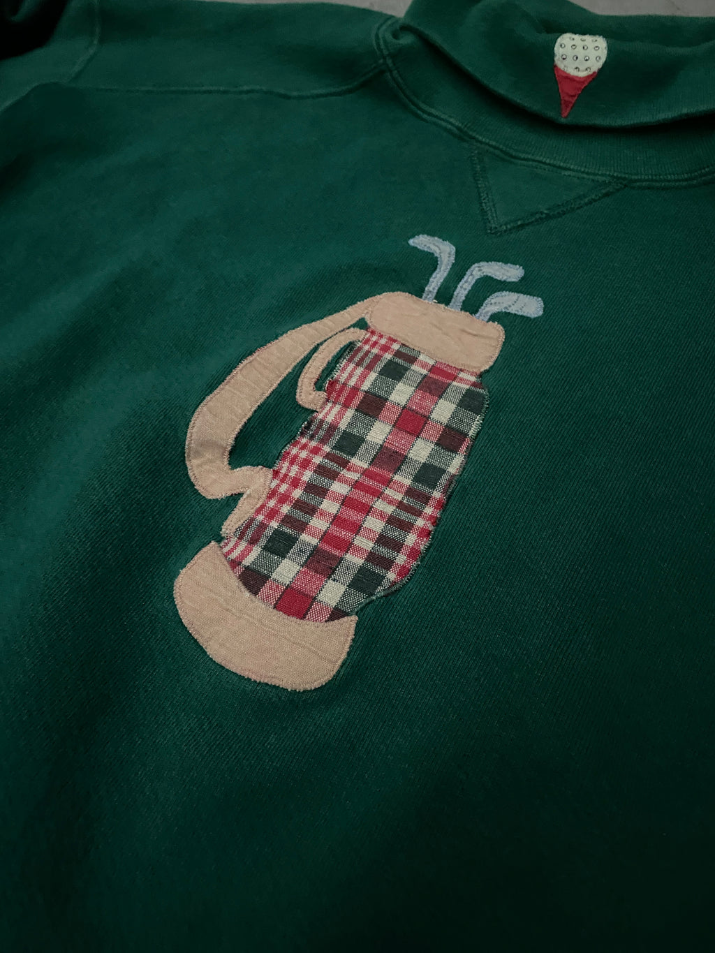 Pull a col roulé Russell High Cotton "Clubs de golf" vintage 80s made in USA