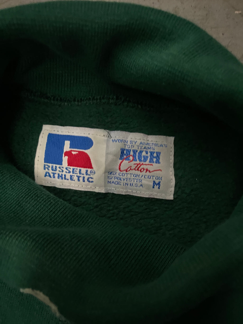 Pull a col roulé Russell High Cotton "Clubs de golf" vintage 80s made in USA