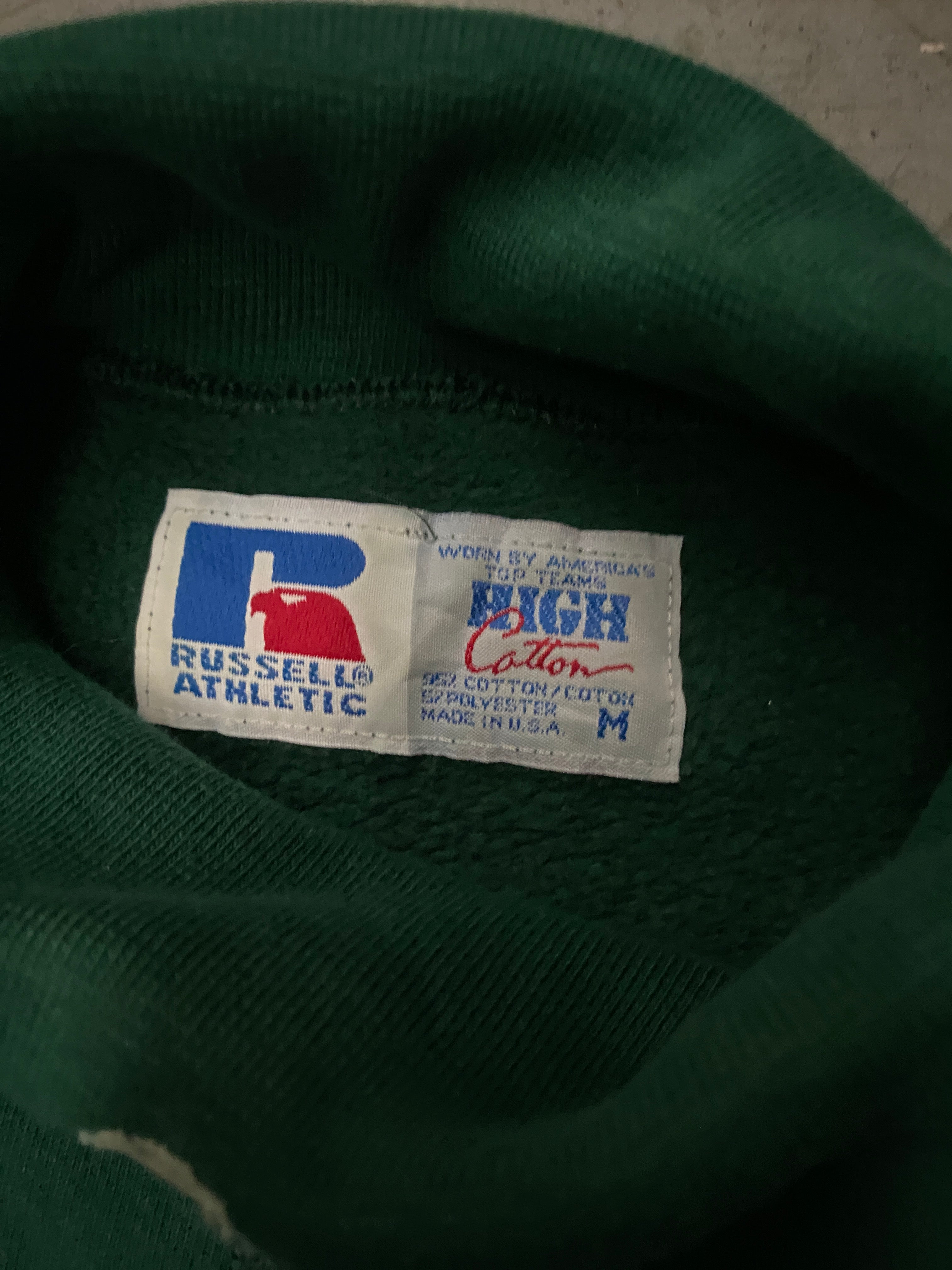 Pull a col roulé Russell High Cotton "Clubs de golf" vintage 80s made in USA